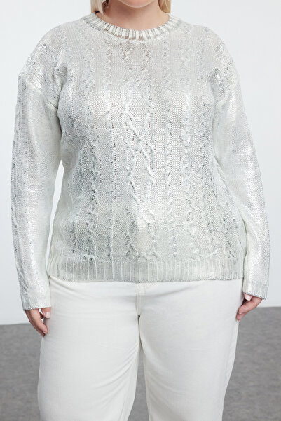 Trendyol Curve Трикотажний светр-пуловер Gumus Crop Pullover TBBAW25AN00006