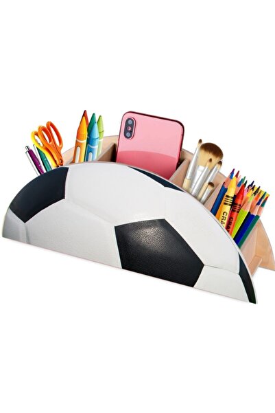 Akıllı Karınca Ahşap Futbol Topu Masaüstü Kalemlik Kalem Kutusu Organizer