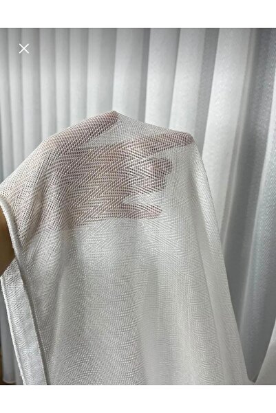 ERNGlobal Ütü İstemez Örme Balık Sırtı Ekru Orta Pileli Her Odaya Uygun Tül P...