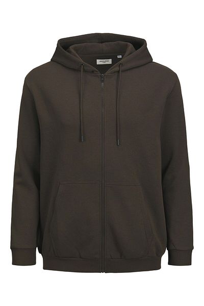 Jack & Jones Plus Капузен пуловер с Reißverschluss Плюс размер Einfarbig Kapuzen пуловер с Reißverschluss