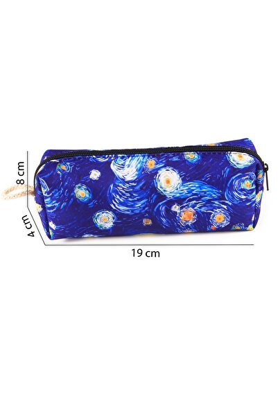 BYBAG 4'lü Set Yıldızlı Gece Desenli Sırt Çantası Kalemlik Makyaj Çantası Büyük Boy Makyaj Çantası