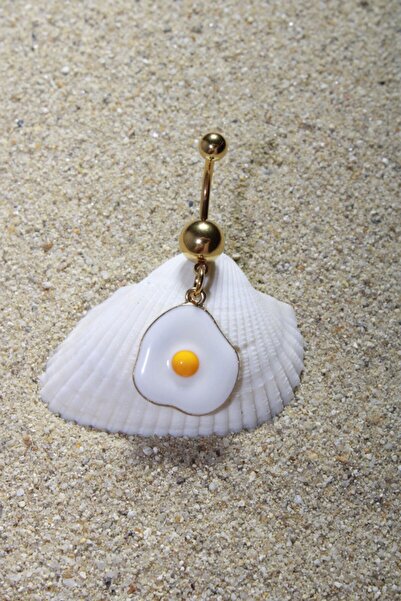 NOBLE GETTO Piercing Göbek Piercing Cerrahi Çelik Gold Renk Sahanda Yumurta