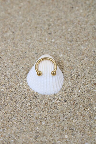 NOBLE GETTO Piercing Cerrahi Çelik Piercing Halka Kıkırdak Septum Tragus Conch Helix Gold Renk Top Çap 2,50 Mm