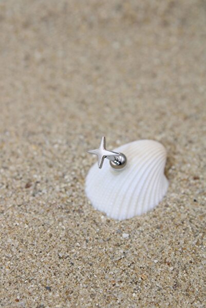 NOBLE GETTO Piercing Cerrahi Çelik Piercing Kıkırdak Tragus Conch Helix Silver Renk Büyük Yıldız Toplu