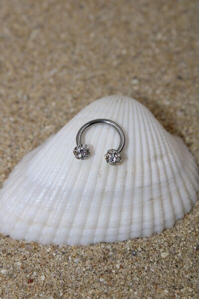 NOBLE GETTO Şambala Piercing Cerrahi Çelik Zirkon Taşlı Halka Kıkırdak Septum...
