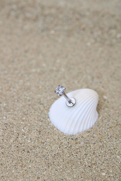 NOBLE GETTO Piercing Cerrahi Çelik Piercing Zirkon Taşlı Kıkırdak Tragus Conc...