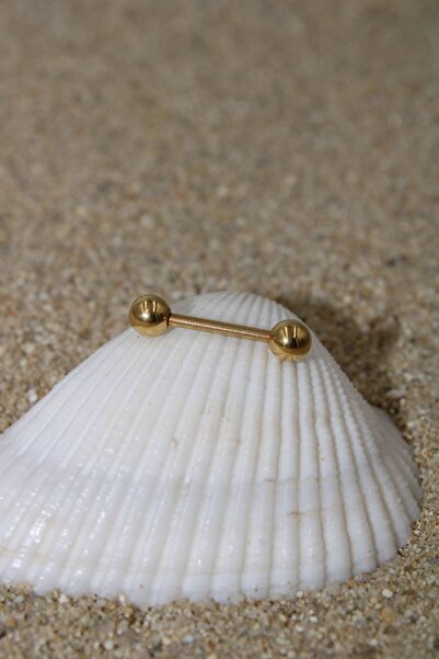 NOBLE GETTO Piercing Cerrahi Çelik Piercing Kıkırdak Tragus Conch Helix Nipple Gold Renk Top Çap 4 Mm Toplu