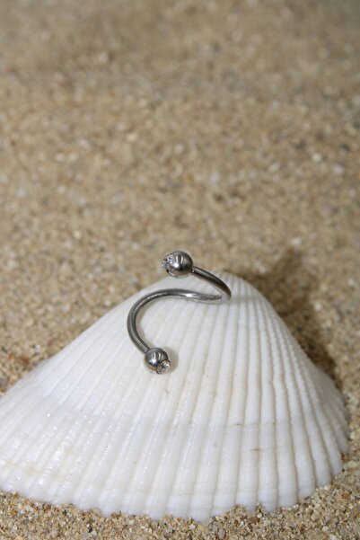 NOBLE GETTO Piercing Cerrahi Çelik Piercing Zirkon Taşlı Spiral Kıkırdak Trag...