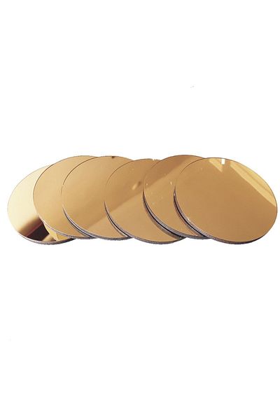 KEMSON Gold Plexiglass Coasters Set of 6 8cm