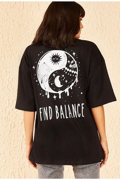 Pink Sky Tricou oversize cu imprimeu Balance