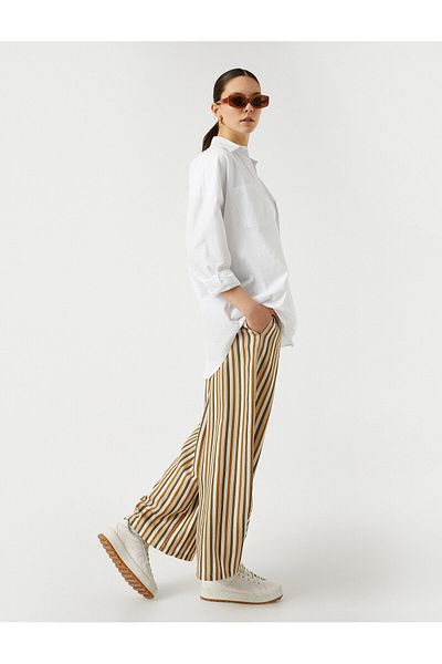 Koton Gestreifte Hose mit weitem Bein
