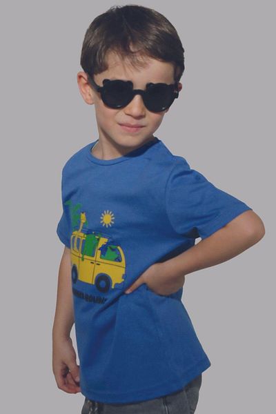 ASG TEKSTİL Tricou albastru pentru copii - maneca scurta, vacanta de vara