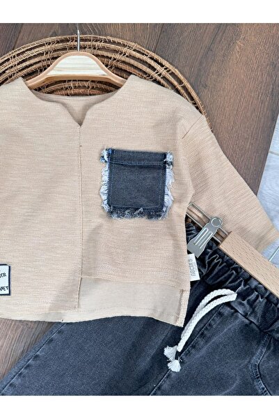 Bolly Baby Cep Detaylı Likralı Kot Pantolon Erkek Bebek-Çocuk Takım