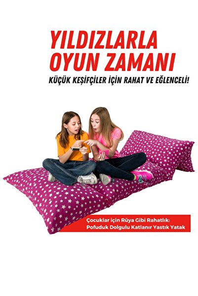 XPERMATE Katlanır Pofuduk Çocuk Minder Bebek Oyun Minderi Bebek Yer Yatağı, B...