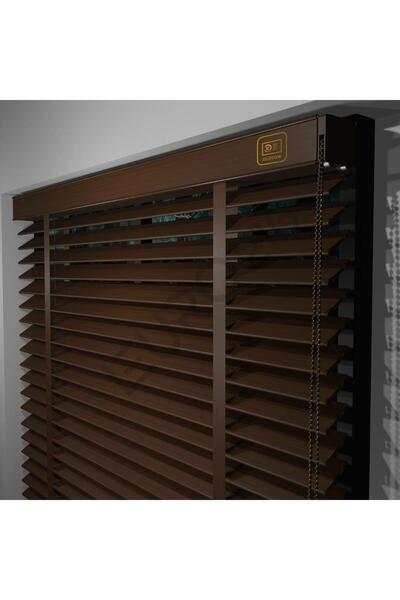 JaluziByEuro216 Redüktörlü / Zincirli Ahşap Jaluzi Perde 50 Mm %100 Ahşap Kur...