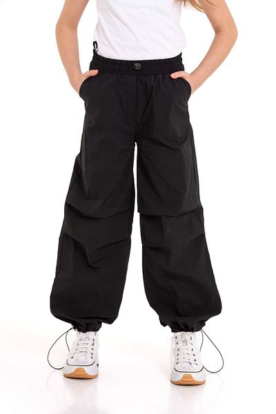LAPINKOD Parachute Girl's Trousers with Elastic Waist Pocket and Elastic Leg Stopper