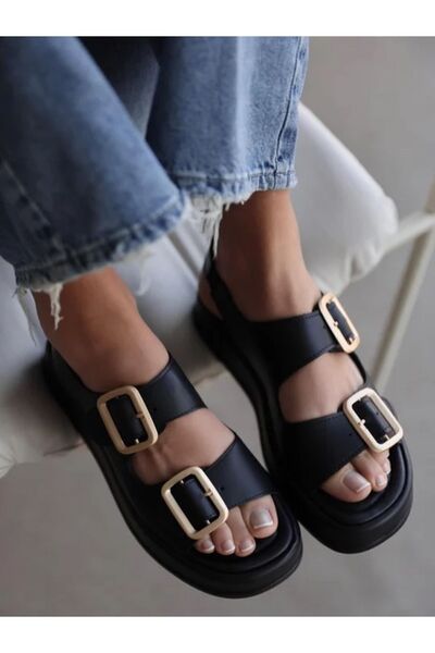 DUXAL SHOES Wedge Heeled Double Strap Buckle Women's Sandals