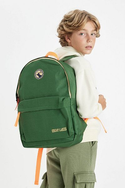 DeFacto Unisex Kids Printed Oxford School Backpack C5542A8Ns