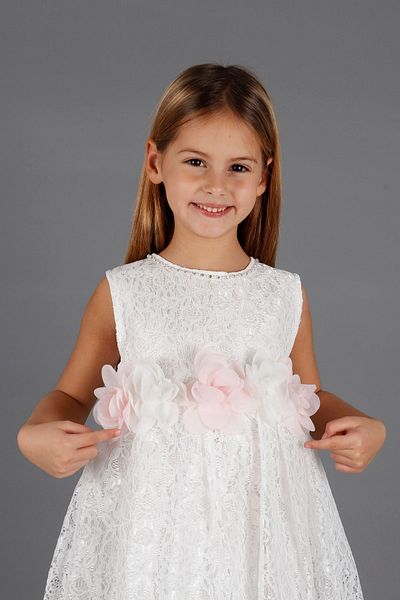 AHENGİM Girl's Lace Sweep Train Evening Dress - Ak2208
