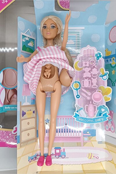 LRS STORE Oyuncak Karnı Açılan Hamile Bebek Kaliteli Model Bebek ve Bebeği Yeni Aksesuarlı