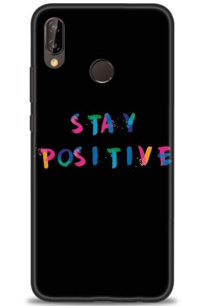 MRCİLETİSİM حافظة هواوي P20 Lite مطبوعة بدقة HD - Stay Positive - MRC