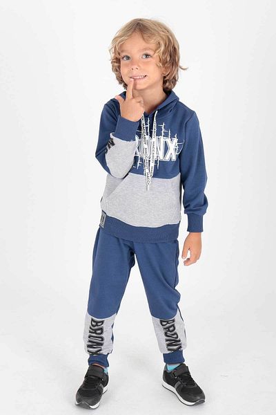 AHENGİM Trend-Trainingsanzug-Set für Jungen mit Bronx-Aufdruck Ak2235