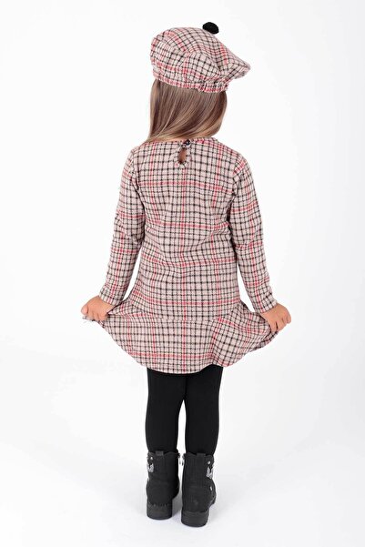 AHENGİM Girl's Trend Dress - Hat and Flounce Ak2200
