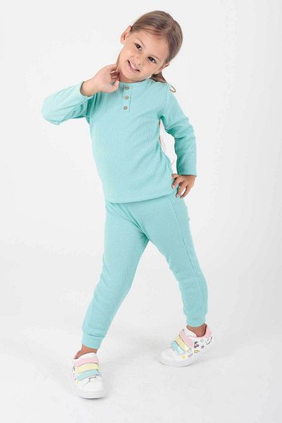 AHENGİM Girl's TrEnDy TracKsuit SEt - ButtonED Ak2204