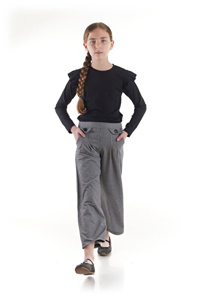 AHENGİM Lány kordbársony blúz és széles szárú nadrág szett - Frilly Ak2405