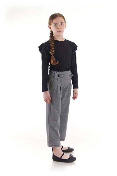 AHENGİM Lány kordbársony blúz és széles szárú nadrág szett - Frilly Ak2405