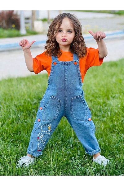 GZT TEKSTİL Unisex Kids Salopet And T-Shirt