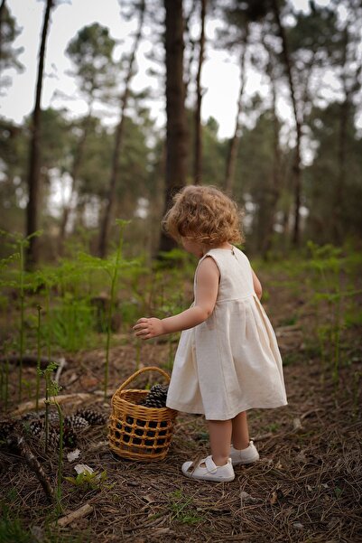 MELLS BABY Vintage Organic Cotton Linen Girl's Dress