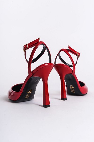 Entella Store Women's Red Strappy Heeled Shoes