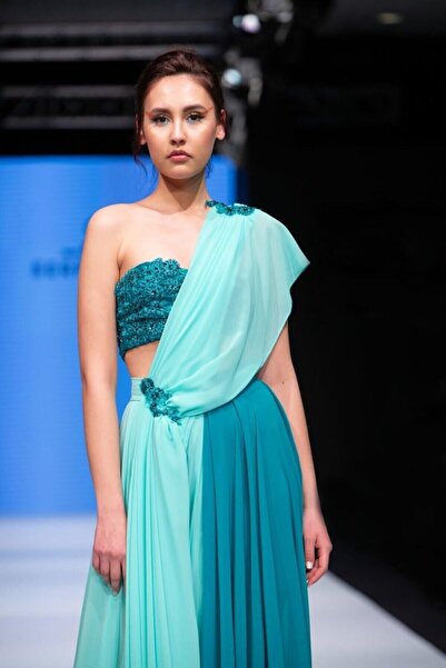 serpildinc Serpil Dinç Taş Detaylı Şifon Abiye Elbise