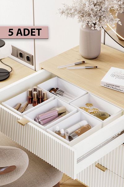 Pufwin Home 5 Κομμάτια σετ καλλυντικών κοσμημάτων μακιγιάζ στο συρτάρι και σετ οργάνωσης πολλαπλών χρήσεων