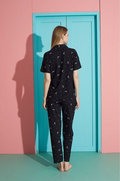 Pijamoni طقم بيجامة نسائي بأكمام قصيرة من قماش ميلانو - 7515-49