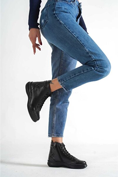 DERİ CENNETİ Kadın Hakiki Deri Bot