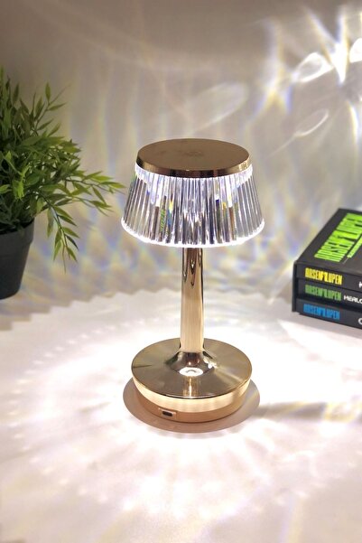 HANGAST Hl-012 Kristal Dekoratif Kablosuz Masa Lambası Akrilik Ledli 5v 3 Renk