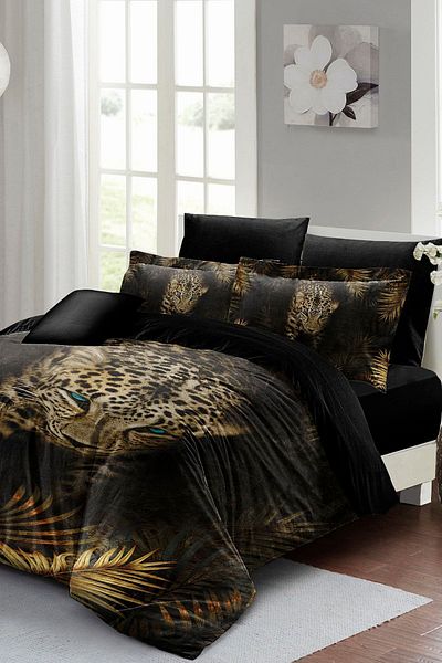 PerlaSera 3D Custom Design - Double Cotton Satin Duvet Cover Set, Lepoar