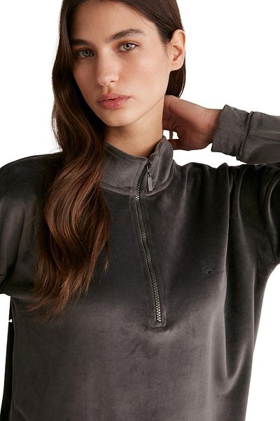 Catherine's Women's Soft Textured Long Sleeve Anthracite Pajama Set