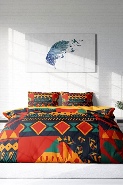 PerlaSera Avaiyo Modern - Двоспальний комплект постільної білизни, щільно тканий бавовняний сатин, 3D спеціальний дизайн