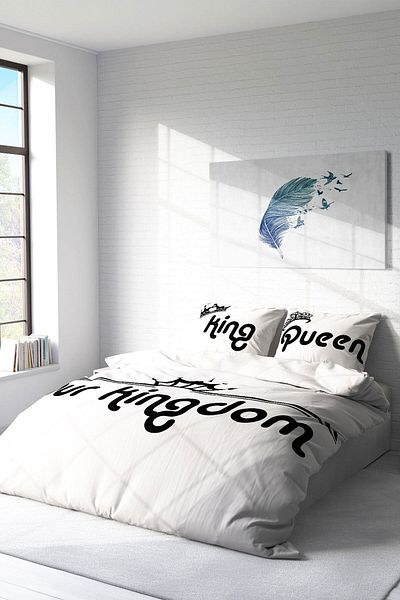 PerlaSera 3D Custom Design - Double Cotton Satin Duvet Cover Set, Kingdom Room