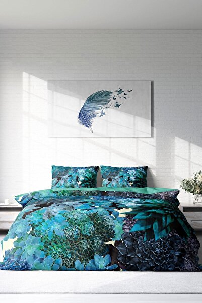 PerlaSera 3D Custom Design - Double Deep Duvet Cover Set, Tightly Woven Cotton Satin