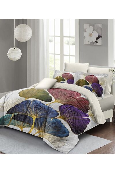 MonoHome مجموعة غطاء لحاف مزدوج منسوج بشكل وثيق من الساتان القطني ثلاثي الأبع...