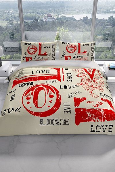 Cattleya Love 3D Cotton Satin Double Duvet Cover Set