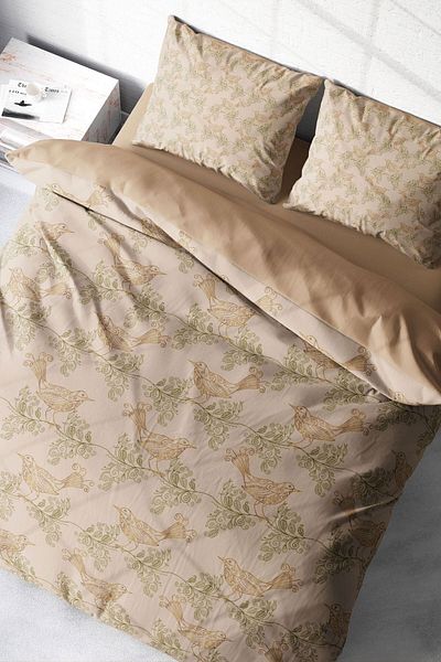 PerlaSera 3D Custom Design - Double Duvet Cover Set, Tightly Woven Cotton Satin, Bird Design