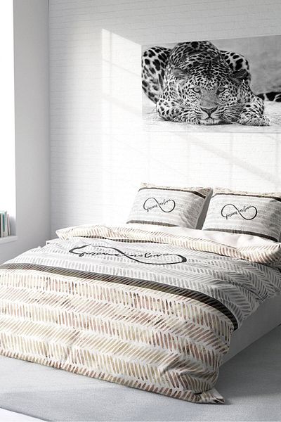 PerlaSera 3D Custom Design - Double Duvet Cover Set, Tightly Woven Cotton Satin, Infinity No Sheet