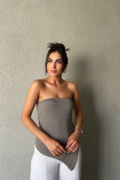 Seda Yalçın Atelier Strapless Gray Knitwear Design