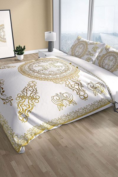 Cattleya Baraque 3d Cotton Satin Double Duvet Cover Set