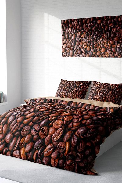 PerlaSera 3D Custom Design - Double Cotton Satin Duvet Cover and Coffee Duvet Set